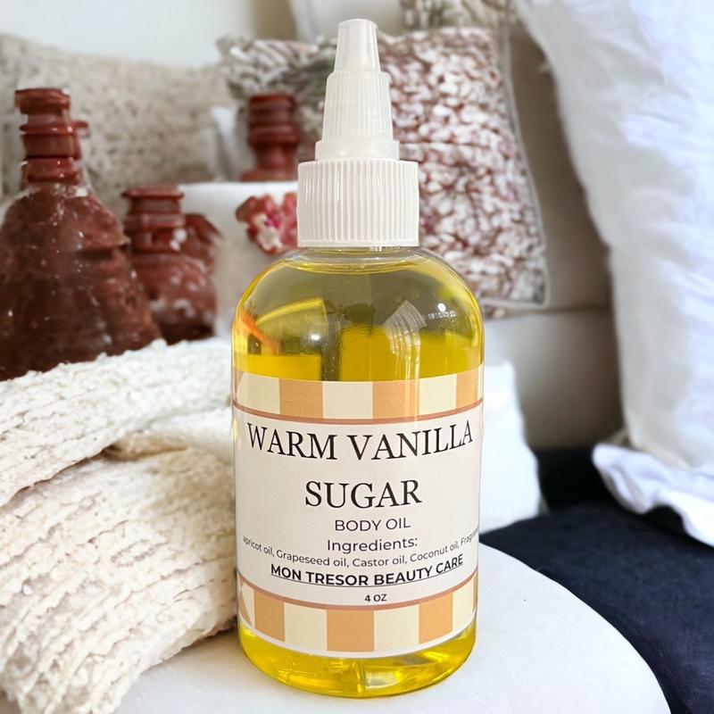 Warm Vanilla Sugar moisturizing body oil, hydrating body oil, for all skin types natural