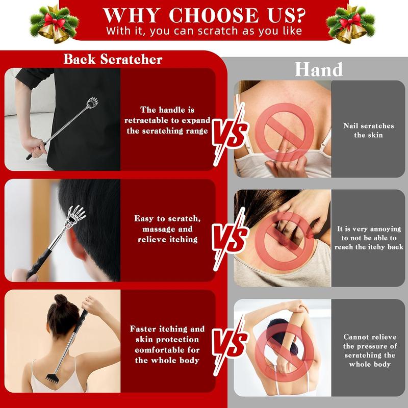 Back Scratcher Extendable Christmas Gifts Stocking Stuffer for Men Women Dad Adults Teens Funny Telescoping Manual Back Massage Cool Gadget Tool for Back in Christmas Gifts Box