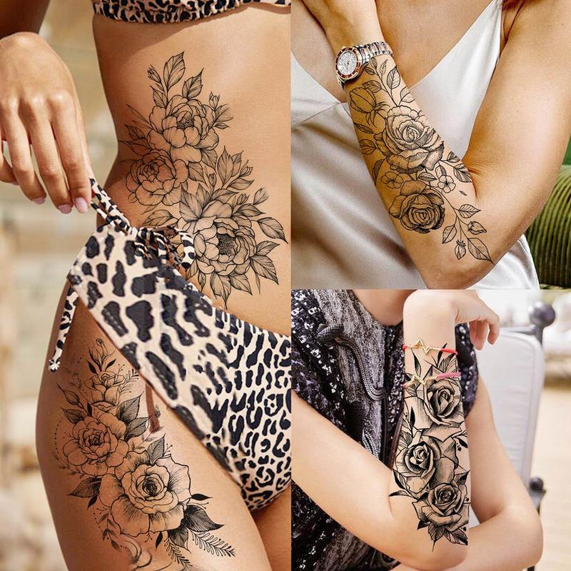 Realistic Fake Tattoos Sticker, 63pcs Long Lasting Body Art Temporary Tattoo Sticker, Fake Tattoo Paste, Body Art Tattoo Sticker, Fake Tattoos for Men Women, Christmas Gift