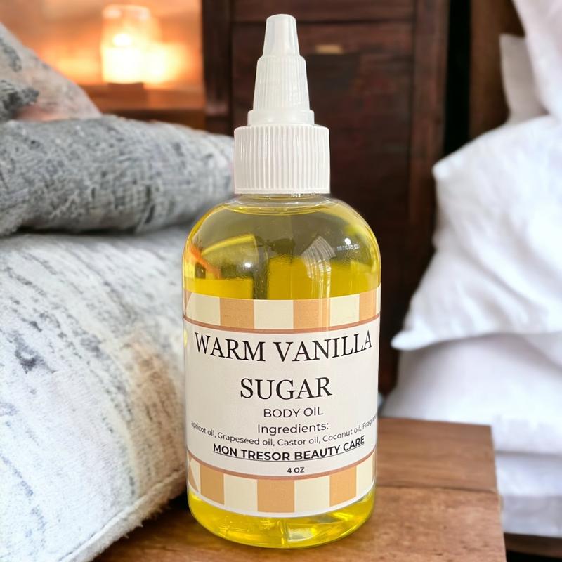 Warm Vanilla Sugar moisturizing body oil, hydrating body oil, for all skin types natural