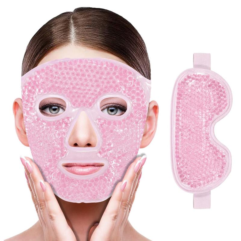 Gel Cooling Ice Mask, 1 Count  2 Counts Face Mask  Eye Mask, Reducing Puffiness, Soothing Dark Circles & Migraine Relief