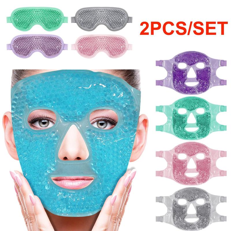 Gel Cooling Ice Mask, 1 Count  2 Counts Face Mask  Eye Mask, Reducing Puffiness, Soothing Dark Circles & Migraine Relief