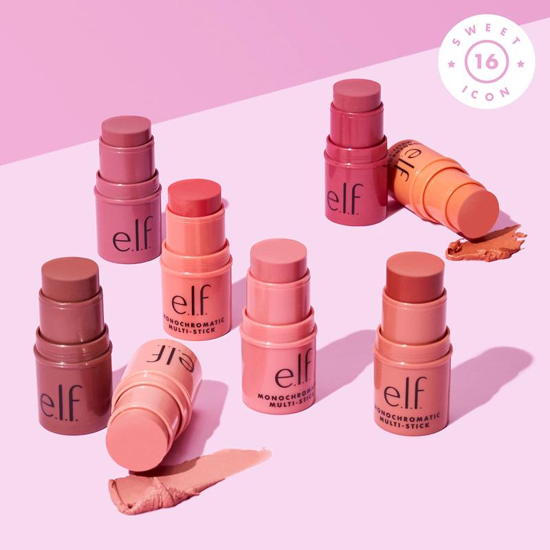 e.l.f. Monochromatic Multi Stick, Luxuriously Creamy & Blendable Color, For Eyes, Lips & Cheeks, Bronzed Cherry, 0.17 Oz