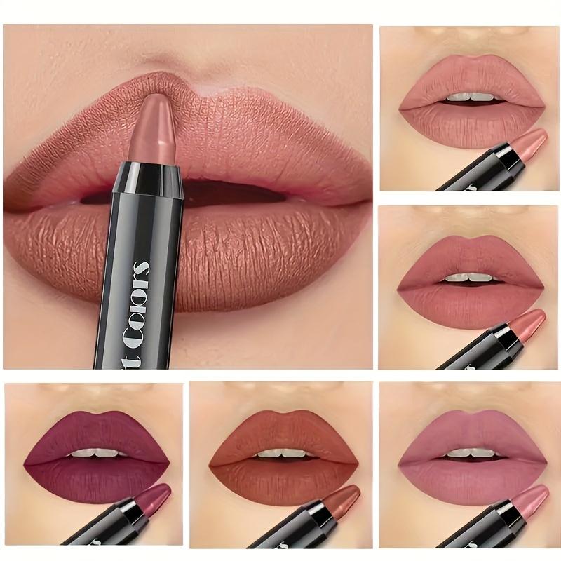 6PCS Crayon Matte Longwear Lipstick Pack Set, Moisture Smooth Color Stick Ultimate Lip Crayon For Makeup Collection - Waterproof Velvet Lipgloss Lip Stain for Halloween