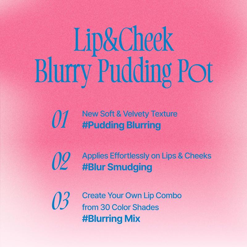 [Fwee] Lip&Cheek Blurry Pudding Pot 5g All In One Makeup Blush Light-weight Multi-Use Matte Finish Blend Powder Smooth Hydrating Cosmetic