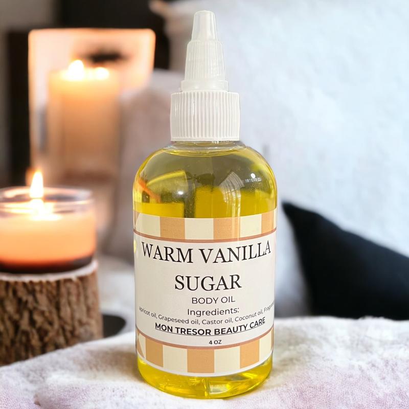 Warm Vanilla Sugar moisturizing body oil, hydrating body oil, for all skin types natural