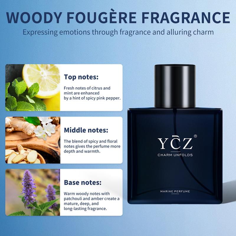 (Early Christmas promotion Only $7.98)YCZ Midnight Marine Man Eau de Parfum, Long Lasting 1.7oz(50ml).Men's cologne , Ideal Gentlemen's Gift