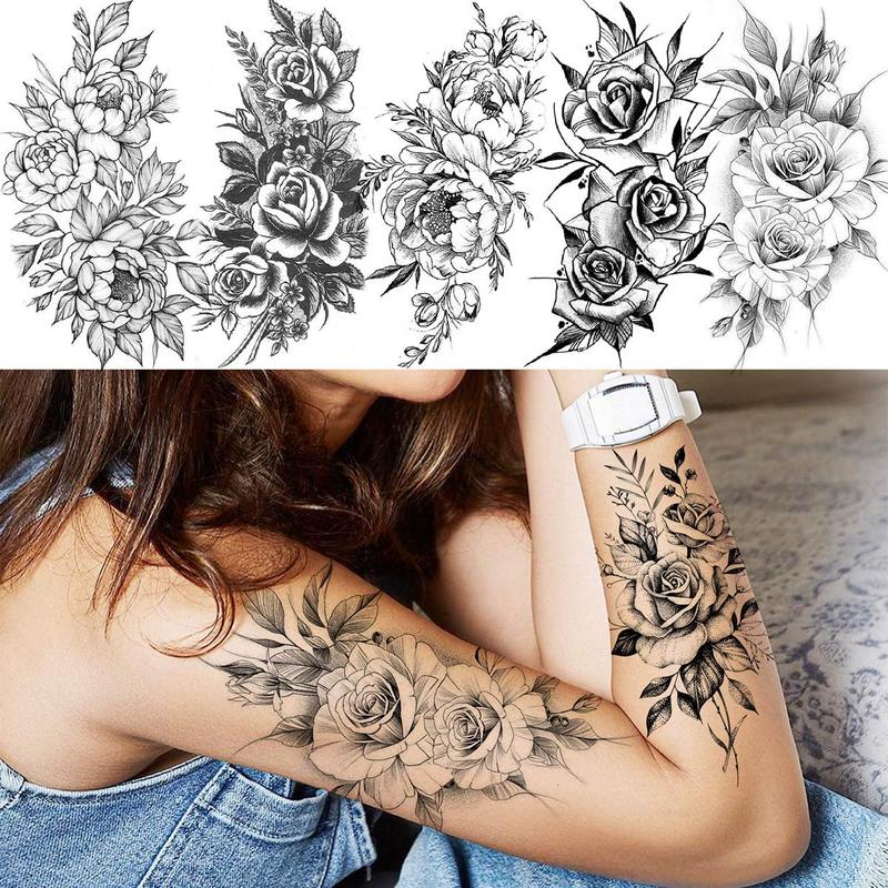 Realistic Fake Tattoos Sticker, 63pcs Long Lasting Body Art Temporary Tattoo Sticker, Fake Tattoo Paste, Body Art Tattoo Sticker, Fake Tattoos for Men Women, Christmas Gift