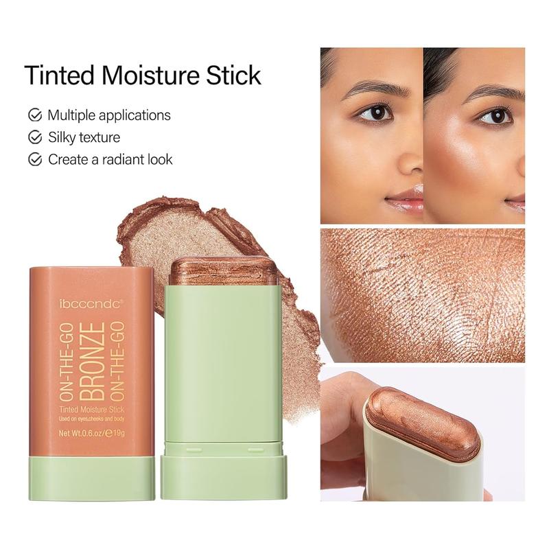 Cream Bronzer Stick, natural highlight contour makeup, face highlighter stick, contour stick facial contouring stick, buildable face bronzer face shaping, waterproof, 01 warm glow