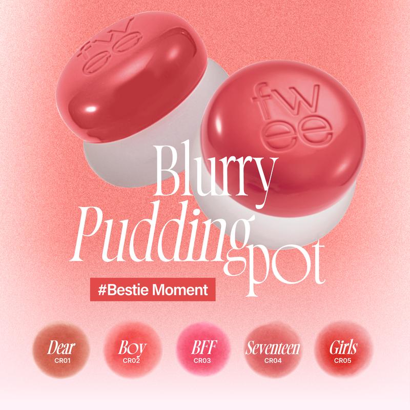 [Fwee] Lip&Cheek Blurry Pudding Pot 5g All In One Makeup Blush Light-weight Multi-Use Matte Finish Blend Powder Smooth Hydrating Cosmetic