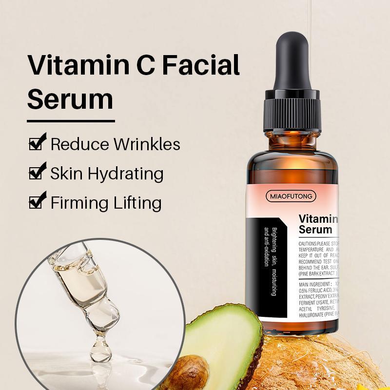 Vitamin C Facial Serum, 3 Counts set Moisturizing Brightening Skin Care Serum, Hydrating Nourishing Skin Care Product for Women & Men