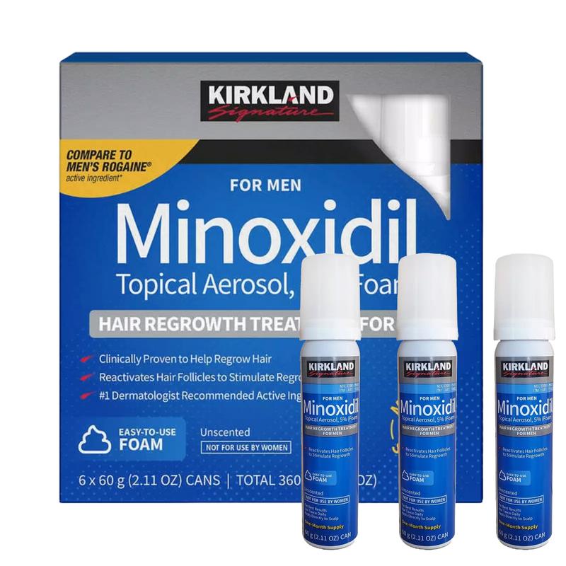 Kirkland Minoxidil 5% Foam Men Hair Regrowth Treatment for Hair Loss - Comfort, Hair Care Pack minoxidil foam