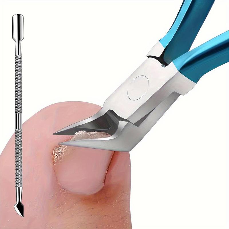 Precision Professional Nail Clippers, 2 Counts set Ultra-Sharp Thick Nail Trimmer & Edge Cutter for Perfect Manicure & Pedicure at Home