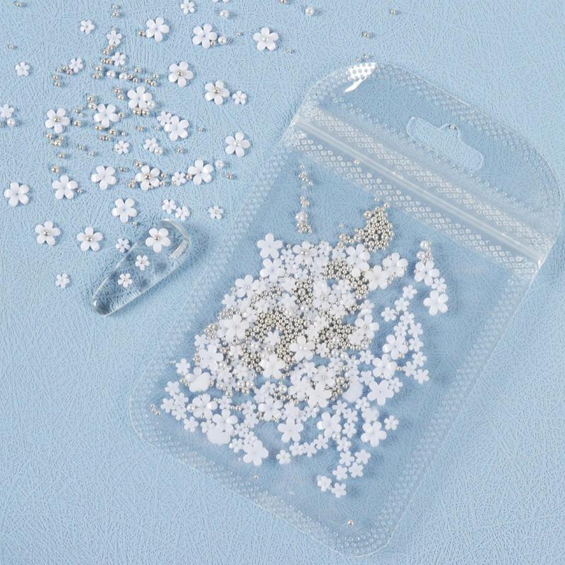 Mini Floral & Artificial Pearl Design Nail Art Decoration, Resin Decoration For DIY Nail Art Pendant Craft, DIY Materials For Nail Art Decoration