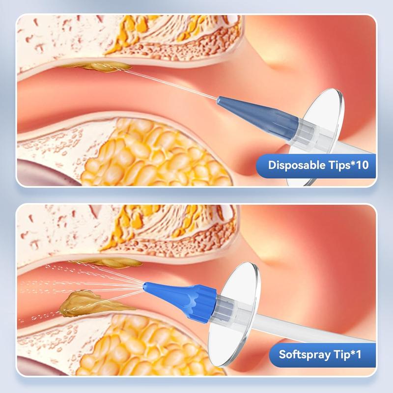 Ear Wax Removal Tool, Manual Safe Ear Cleaner, Effective Ear Cleaning Kit, Earwax Removal Kit with Ear Basin and 10 Ear Tips