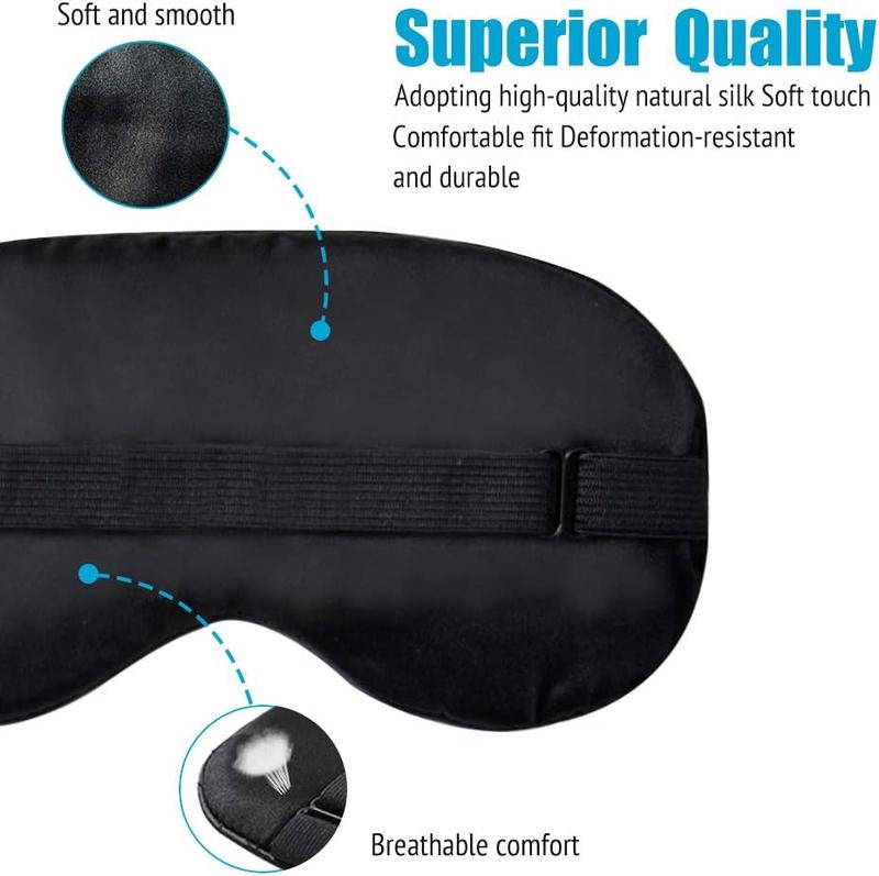 Comfort Sleep Mask, Deep Rest Light Blocking Eye Mask for Side Sleepers, Travel, Yoga, Lightweight, Soft and Contoured for Ultimate Rest (Black) Gift