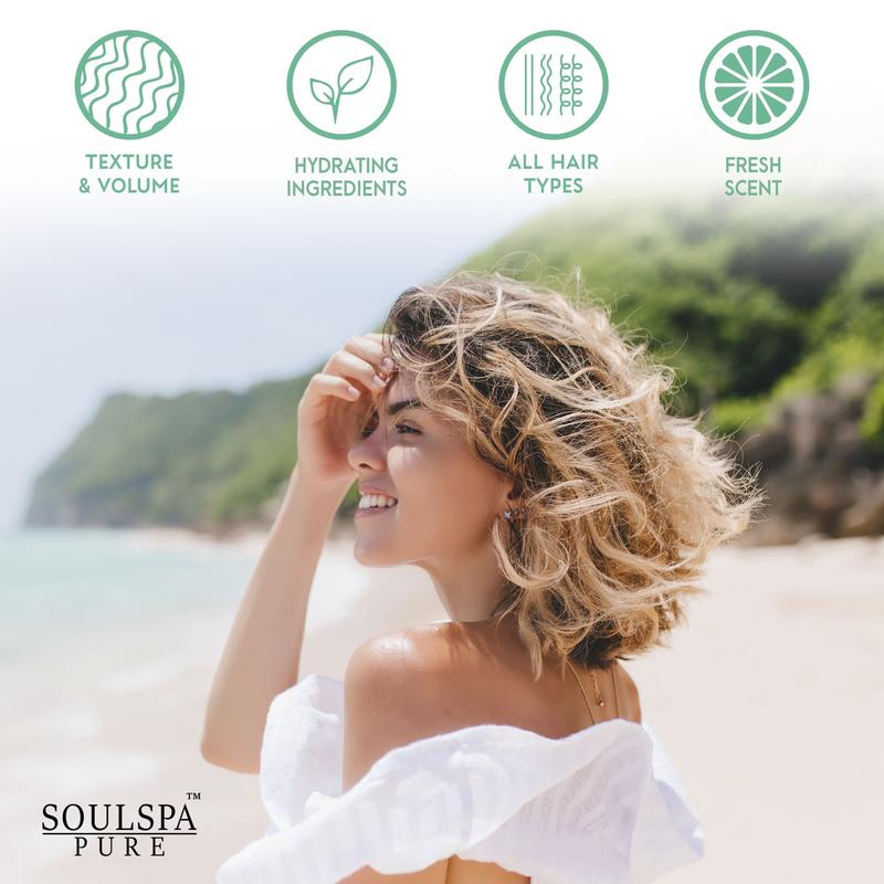 SOULSPA PURE Sea Salt Spray for Hair Men & Women Gel Haircare Lavender Nourishing