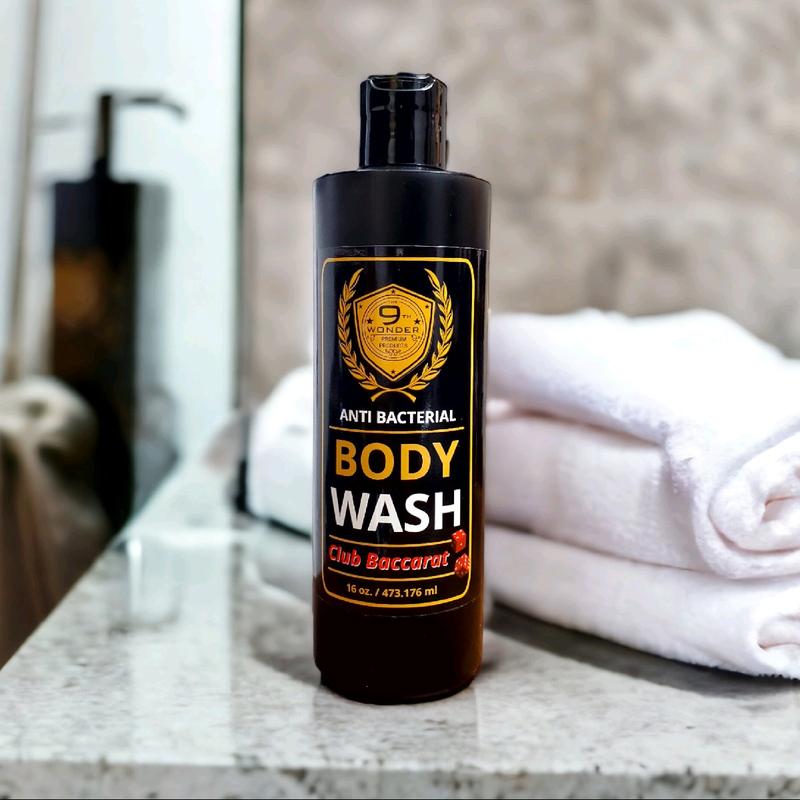 Men's Body Wash by 9th Wonder Premium Products - Antibacterial Body Care with Aloe Vera, Argan Oil & Coconut Blend Clear Cleanser