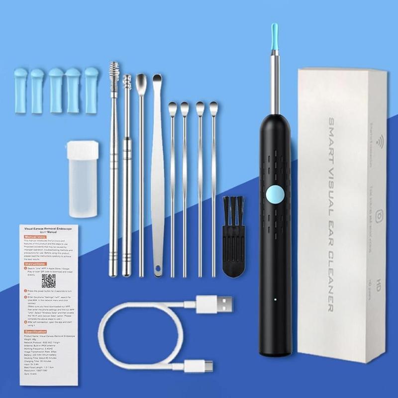 Smart WiFi Connected Visual Ear Canal Cleaner, 1 Set Portable Visual Ear Canal Extractor, HD Endoscope Type-C Rechargeable Earwax Removal Products