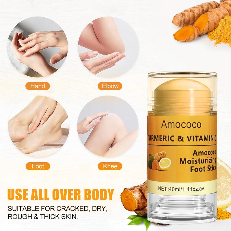 5pcs Turmeric Vitamin C Hydrating Hand Balm Stick, Moisturizing Hand Cream, Foot Care Product for Dry Cracked Skin, Hand & Elbow Skin Care Moisturizer, Summer Essentials