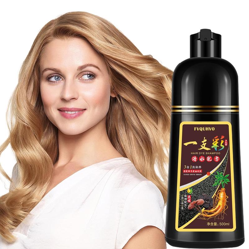 3-in-1 Golden Brown Hair Dye Shampoo for Men & Women – Achieve Natural Brown Hair with 100% Gray Coverage in Just 10-15 Minutes – 16.9 Fl Oz hair dye shampoo