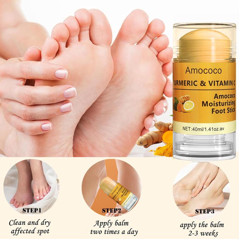 5pcs Turmeric Vitamin C Hydrating Hand Balm Stick, Moisturizing Hand Cream, Foot Care Product for Dry Cracked Skin, Hand & Elbow Skin Care Moisturizer, Summer Essentials