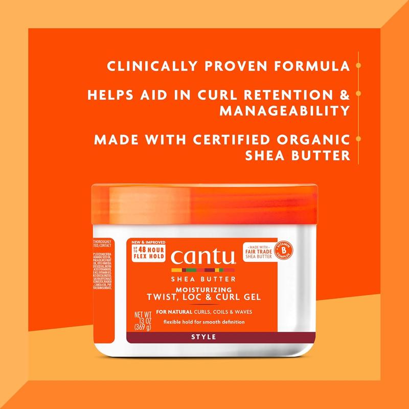 Cantu Moisturizing Twist & Lock Gel with Shea Butter for Natural Hair, 13 Oz (Packaging May Vary) Cantu