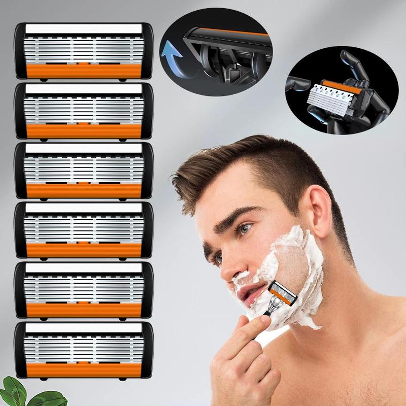 Men's Safety Razor with Blades, 1 Set 7-layer Stainless Steel Razor Blade, Professional Razor Shaving Tool for Men, Washable Razor for Daily Use