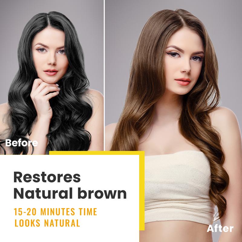 MEIDU Brown Hair Dye Shampoo,3 in 1 Herbal Ingredients Hair Color Shampoo,Contains Ginseng Extract, Salon, Natural Haircoloring,black hairdye