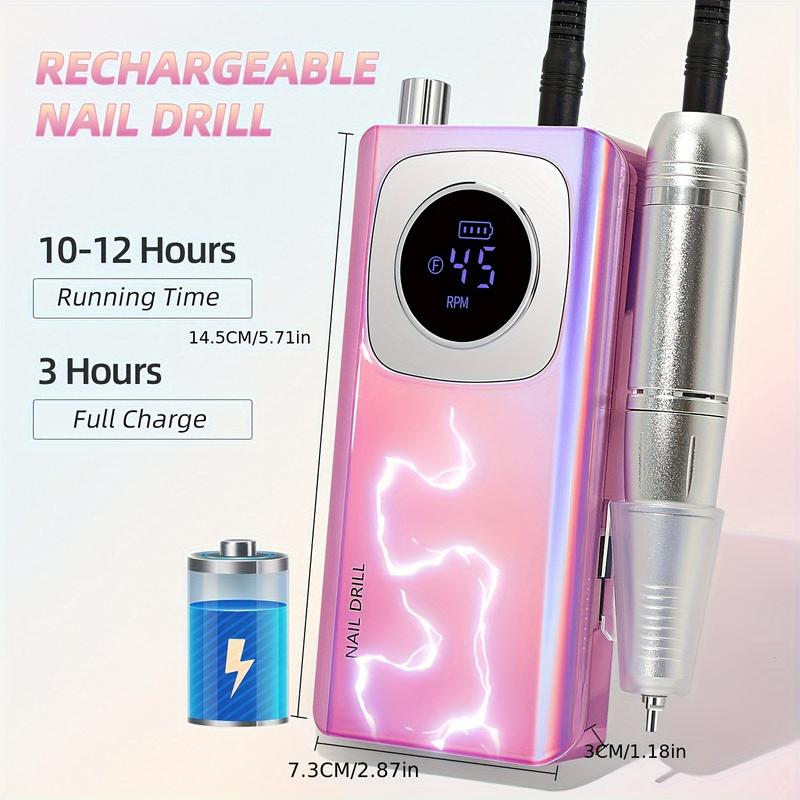 45000RPM Rechargeable Electric Nail Drill Machine With USB Connector Nail Polish Remover Drill Set Manicure Sander Low Noise