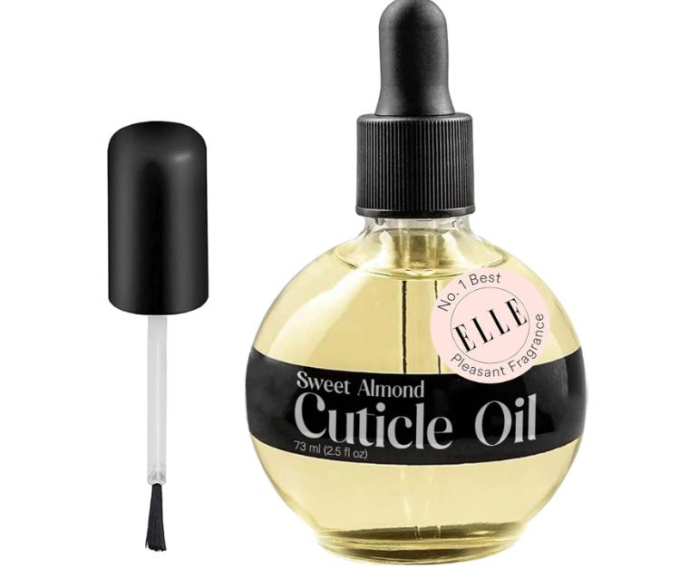 Sweet Almond Cuticle Oil For Nails - Repairs Cuticles Overnight - Moisturizes and Strengthens Nails and Cuticles - Dropper & Brush included - 2.5oz