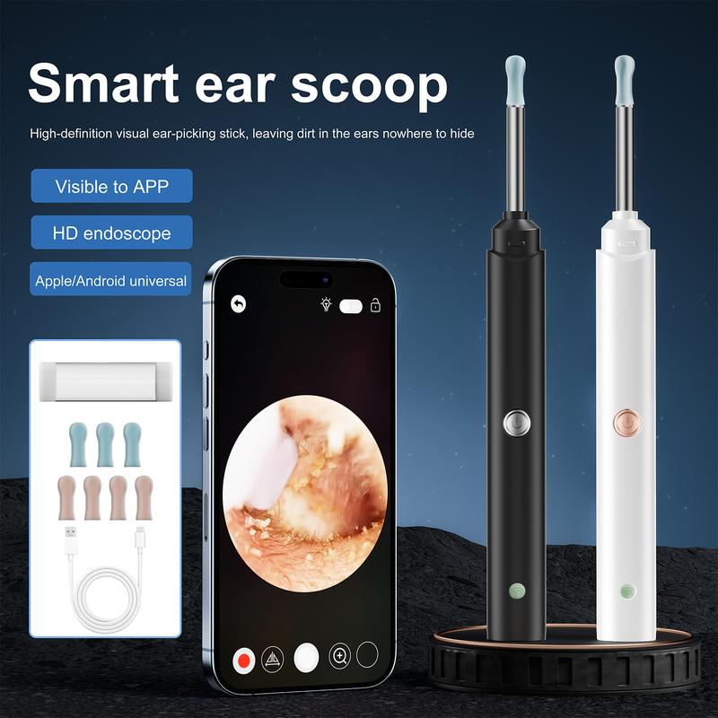 Portable Ear Cleaning Kit with LED Lights, Waterproof Visual Ear Scoop for Adults & Kids, Wi-Fi Enabled