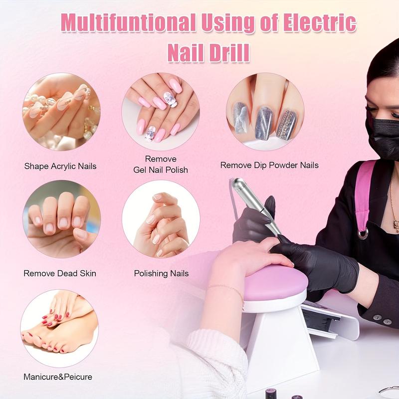 45000RPM Rechargeable Electric Nail Drill Machine With USB Connector Nail Polish Remover Drill Set Manicure Sander Low Noise