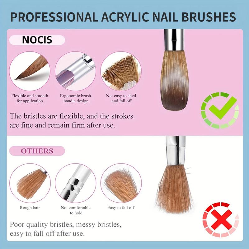 Professional Acrylic Nail Brush Set, 5 Counts Nail Art Brush Set, Easy Extension & Carving for Beginners, Perfect for Salon-Style Nails at Home, Nail Supplies