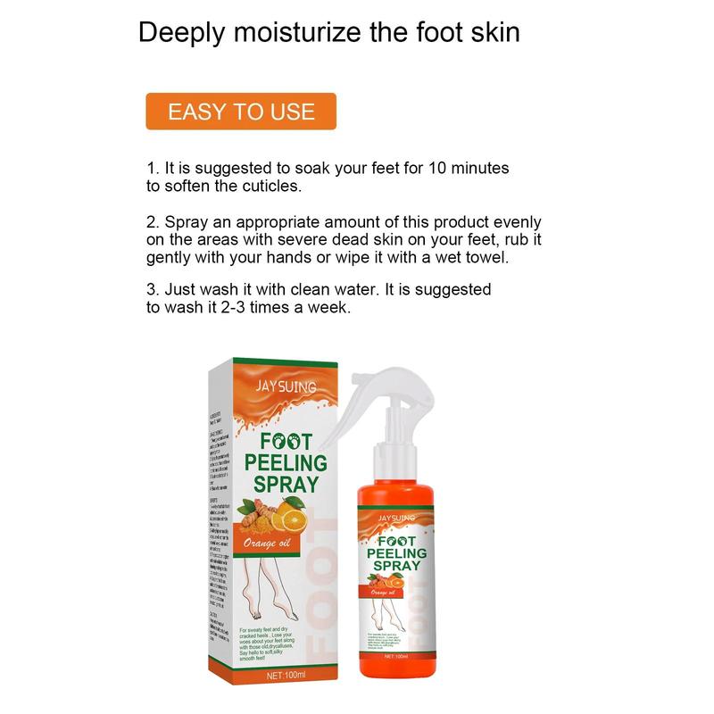 100ml Foot Exfoliating Spray, 1 Count Deep Cleaning Foot Care Spray for Dead Skin Removal, Moisturizing Foot Care Product for Women & Men