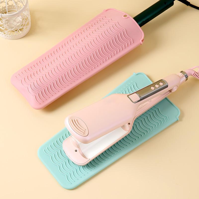 Silicone Heat Resistant Hair Curler Holder, Multifunctional Non-slip Hair Straightener Hair Styling Tool, Curling Iron Insulated Pouch