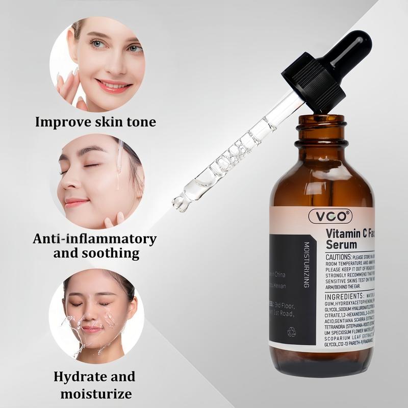 VGO Vitamin C Facial Serum Essence&Facial Cleanser of Double Care and Snail Mucin Set Effets All types of skins Cleanse and Facial Cleanser Set Skincare Gentle Repair Skincare Comfort Skin Repair Cleanser Daily Facial Serum Pack vitaminac facial vgo skin