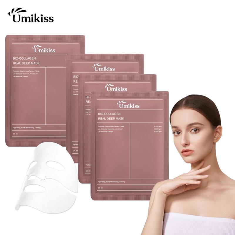 [Only $9.99!!!] Collagen Face Mask, 4ea-Korean Skincare Technology-Face Mask Skincare, Bio-Collagen Real Deep Mask For All Skin Types-Hydrating Facial Mask Sheets, Collagen Mask Overnight