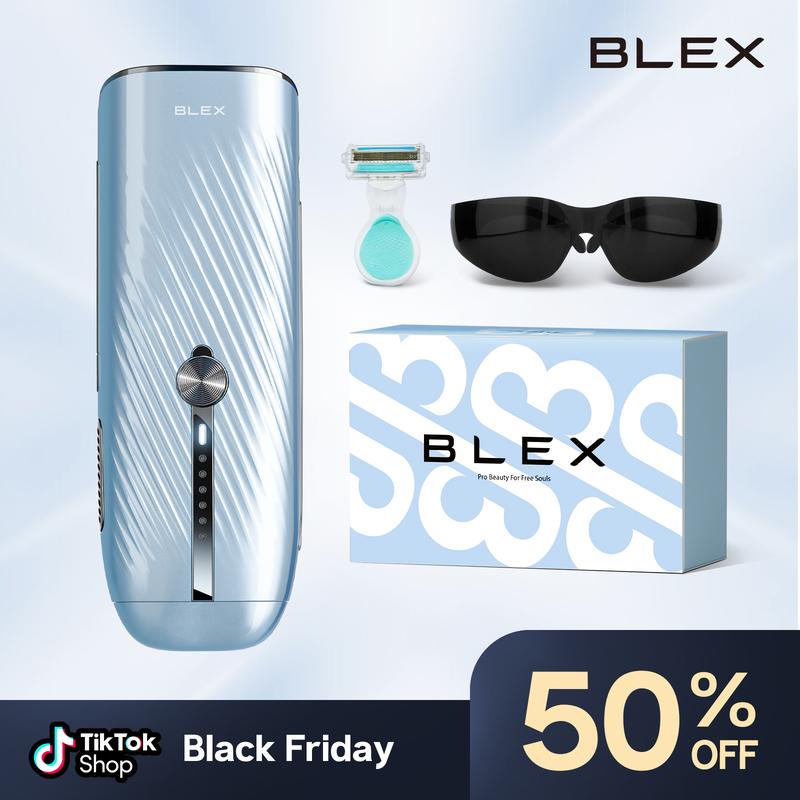 Blex Laser Hair Removal for Women and Men, Blex Velvet IPL Hair Removal Device with Sapphire Ice-Cooling Design, Dual-Pulse Technology & 0.2 Seconds Flash Gap, Nearly Painless & Lasting Result for Body & Face