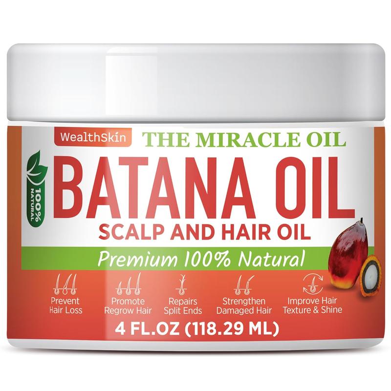 Batana Oil From Honduras Repairs Damaged Hair, Dr. Sebi Reduces Hair Loss, And Nourishes Scalp. 100% Pure, Ideal As Hair Mask Or Scalp Oil, 4oz