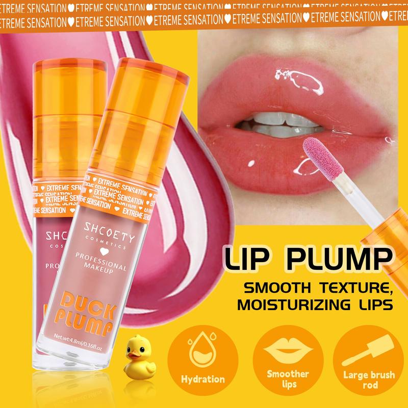 Duck Lip Oil Set, 6 Counts set Moisturizing Non-greasy Lip Gloss, Glossy Lip Glaze, Plumping Lip Oil for Girls & Women