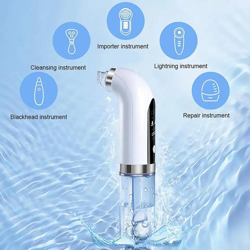 Facial Pore Vacuum Cleaner, 1 Count Comfort Facial Pore Vacuum Cleaner Handle with 6 Multi-function Replacement Heads, Hydrating Face Beauty Machine, Facial Cleansing Skincare Products