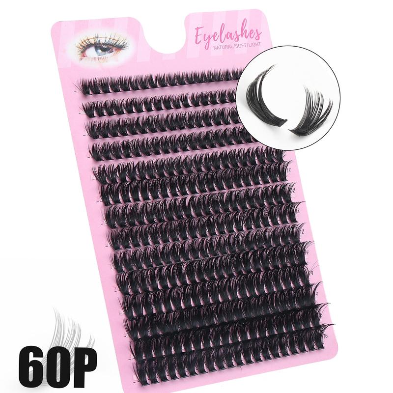 Mixed Length Individual False Eyelashes, 280pcs box Natural Eyelash Extensions, Reusable Eyelash Clusters for Women and Girls, Christmas Gift