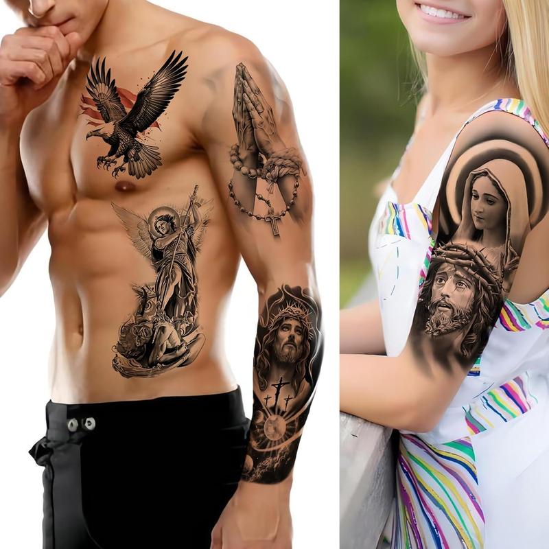 Temporary Religious Tattoos, Angels, Jesus, Mary, Stickers, Jesus Temporary Tattoo, Christ Temporary Tattoo, Angel Temporary Tattoo, arge temporary tattoos for men women