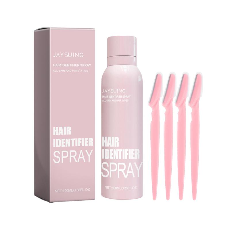 Hair Identifier Spray - Precision Facial Razor Set for Smooth Skin(100ml, aluminum can), Enhanced Visibility, and Skincare Absorption -Non- Comedogenic, Natural Ingredients Hair Removal Body Care