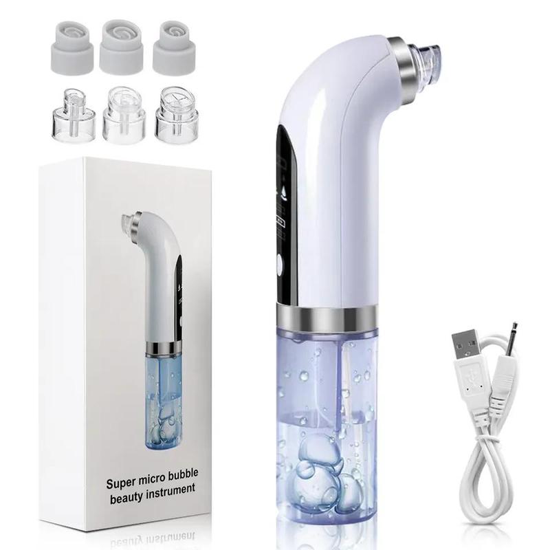 Facial Pore Vacuum Cleaner, 1 Count Comfort Facial Pore Vacuum Cleaner Handle with 6 Multi-function Replacement Heads, Hydrating Face Beauty Machine, Facial Cleansing Skincare Products