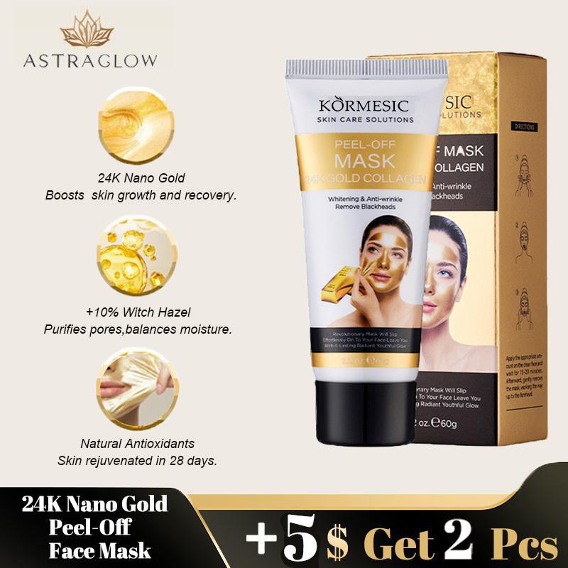 [+5$ Get 2Pcs] Gold Peel-Off Face Mask, for all skin types,Blackhead Remover Face Mask, Anti-Wrinkle Mask