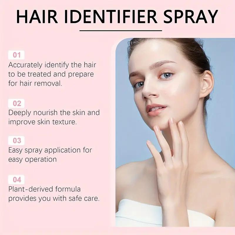 Hair Identifier Spray - Precision Facial Razor Set for Smooth Skin(100ml, aluminum can), Enhanced Visibility, and Skincare Absorption -Non- Comedogenic, Natural Ingredients Hair Removal Body Care