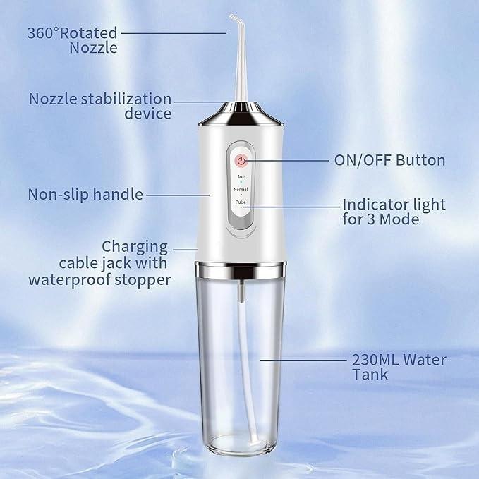 4 In 1 Cordless Water Flosser, 4 Cleaning Modes 300ML Tank ,Thanksgiving, Christmas gifts for Home and Travel, IPX7 Waterproof Gum Care Cleaning Plaque Removal, Compatible with Mouthwash Pulling Oil Cleansing Powerful bitva e oralcare Whitening