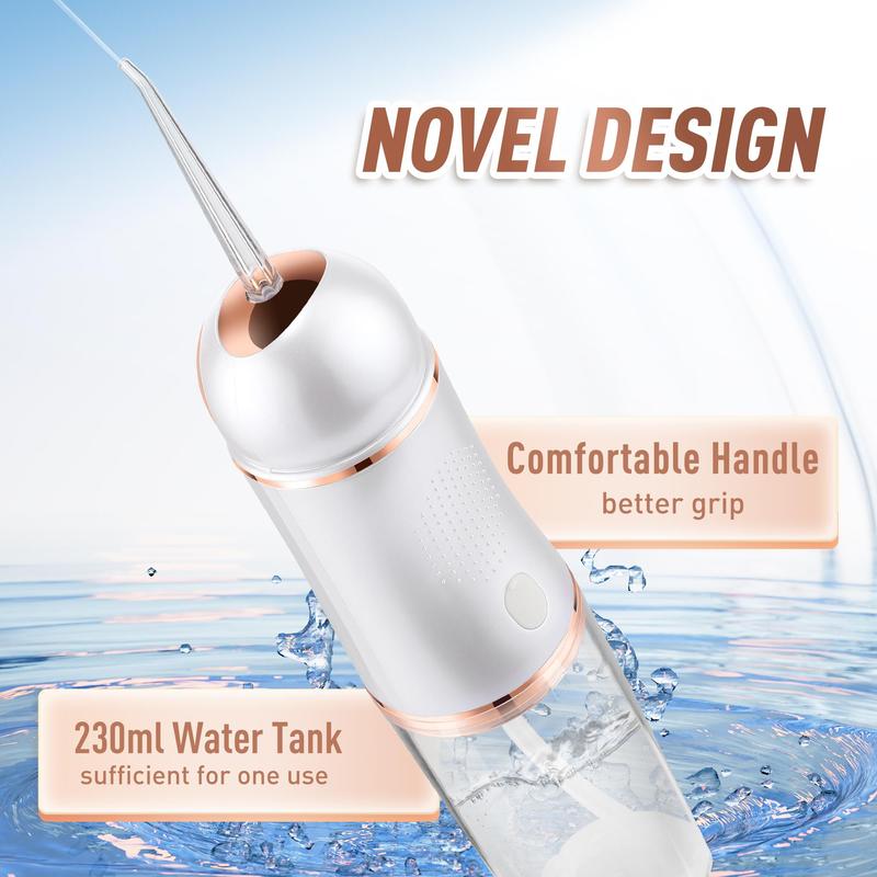 Portable Rechargeable Water Flosser, Christmas Gifts Fall Gifts, 1 Box Waterproof Teeth Cleaner with 4 Jet Tips, Electric Teeth Cleaner, Oral Irrigator for Home & Travel, Winter Gift, Christmas Gift